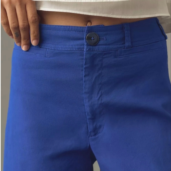 Maeve Anthropologie NWT The Ettie High-Rise Crop Wide-Leg Flare Pants Blue sz 29 - Picture 4 of 16